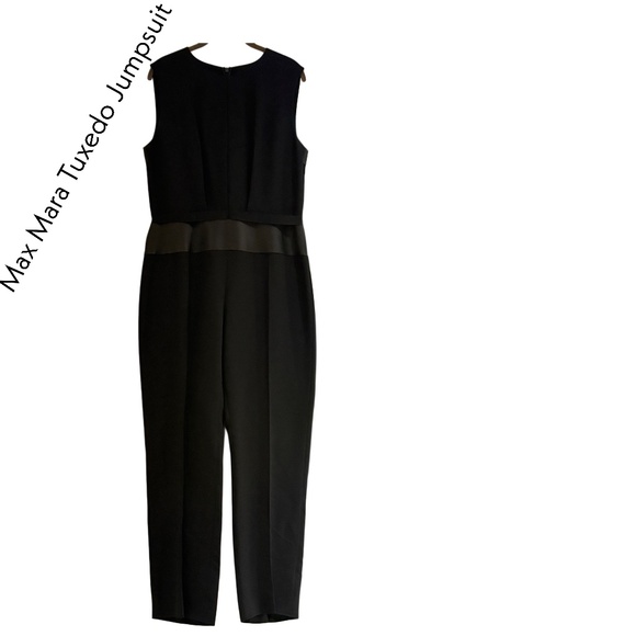 Max Mara Black Tuxedo Jumpsuit, Size 14 (fits like a size 12) - Picture 2 of 3